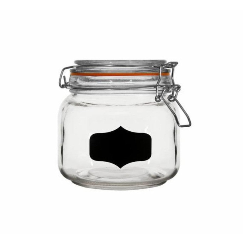 Regent Glass Canister Jar 750ml Hermetic with Clip Seal & Chalkboard Notes 11174