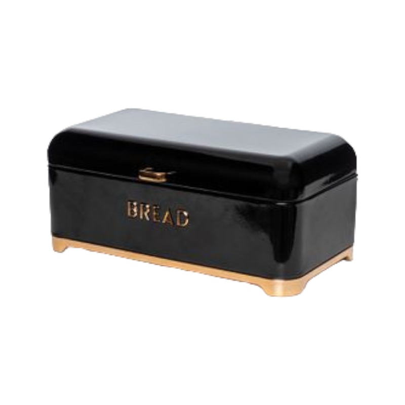 Retro Vintage Bread Bin Black Rose Gold