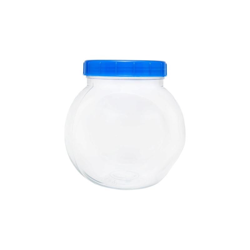 2kg PET Plastic Storage Jar Round Clear 2L