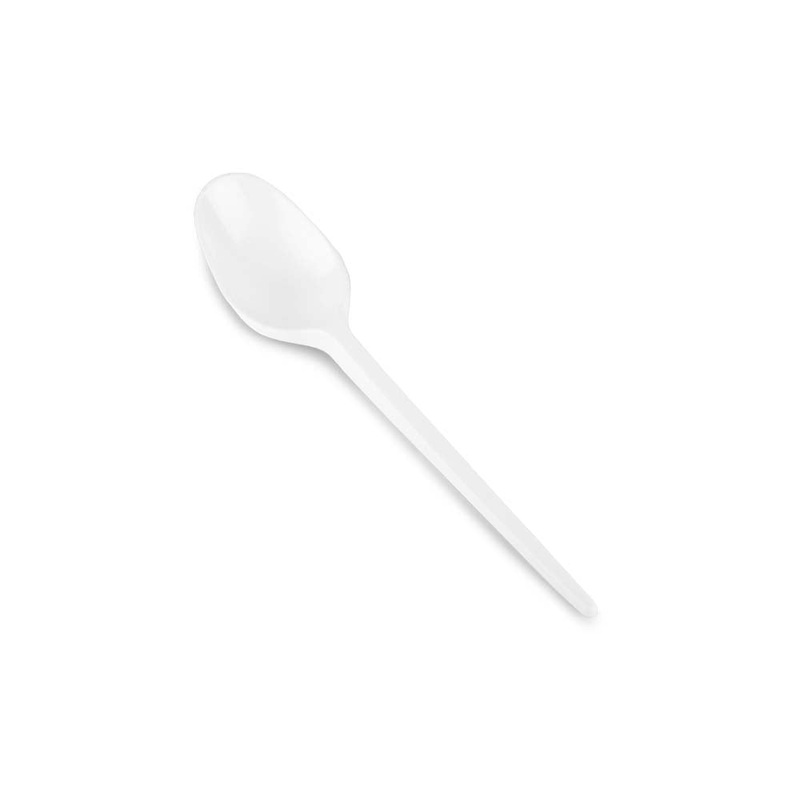Disposable Plastic Dessert Spoons White 100pack