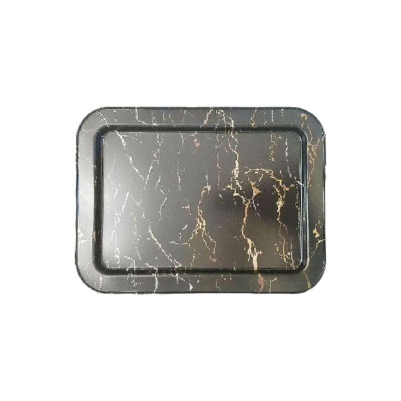 Continental Homeware Serving Tray Black Marble Print White Ch612
