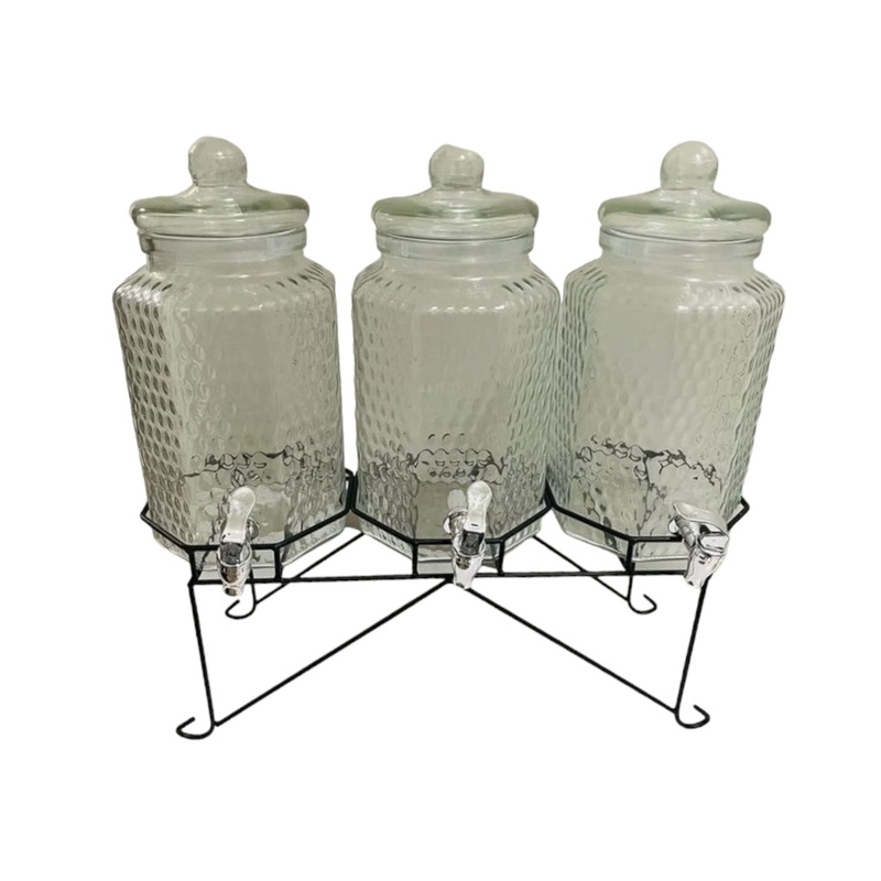 Beverage Dispenser 3L Glass 3pc Set with stand 530