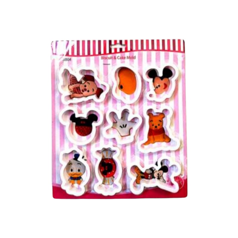 Disney Characters Plastic Cookie Biscuit Mould 9pc