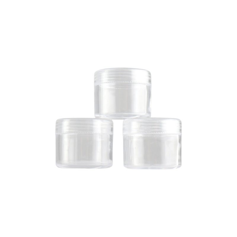 20g Acrylic Cosmetic Container Plastic Jar with Lid Crystal Clear 3pack