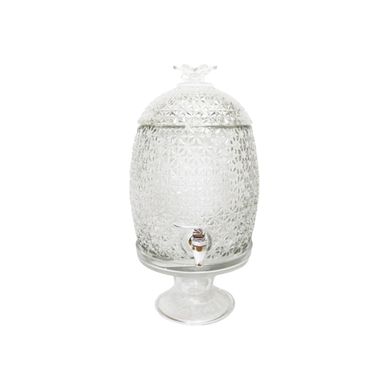 Aqua Beverage Dispenser 7L Glass Pineapple On Stand 27580