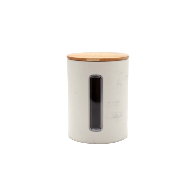 Sugar Canister Cream with Bamboo Lid Sugar