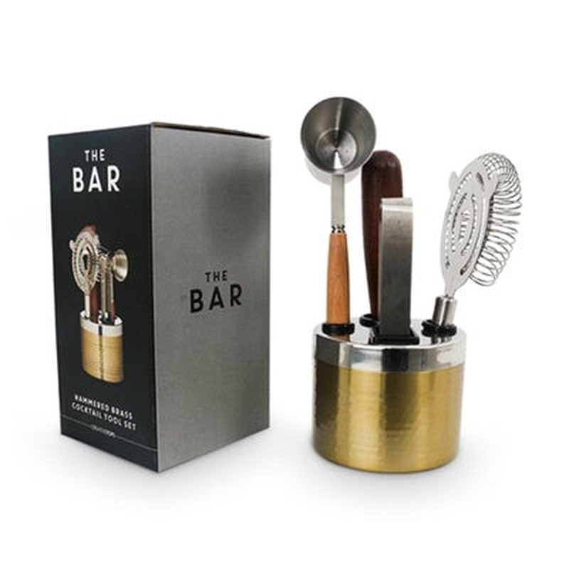 The Bar Cocktail Tool Set 5pc Brass Finish 15029