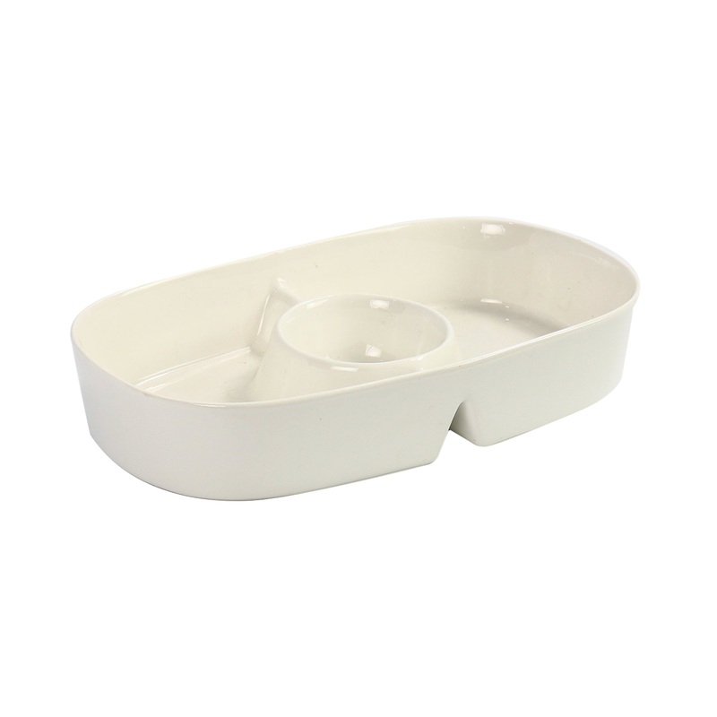 Ceramic Dish With Divider 34x20x6cm
