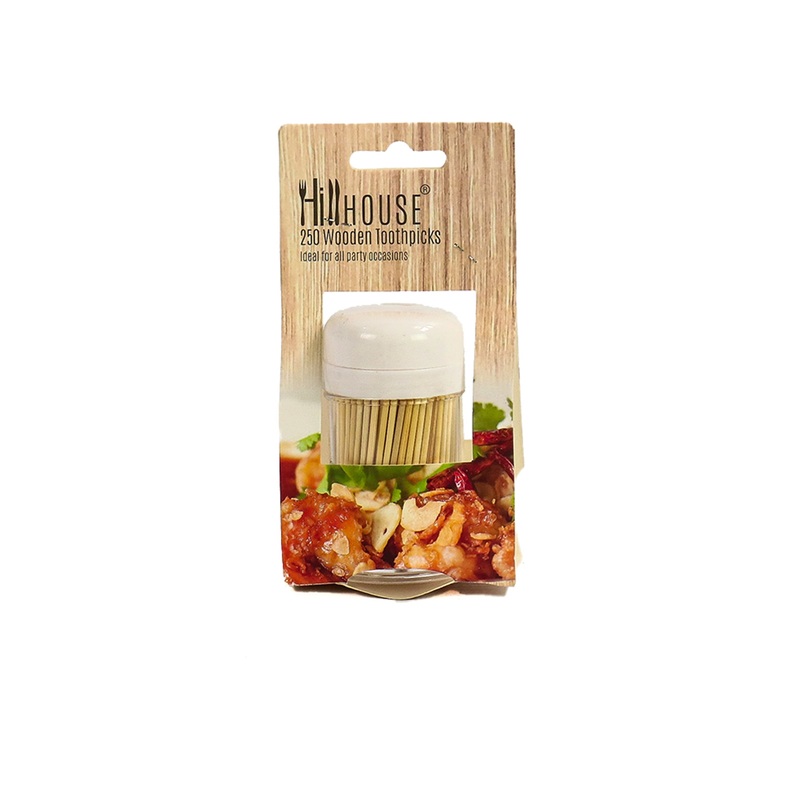 Toothpick Wooden 250pcs In Plastic Holder