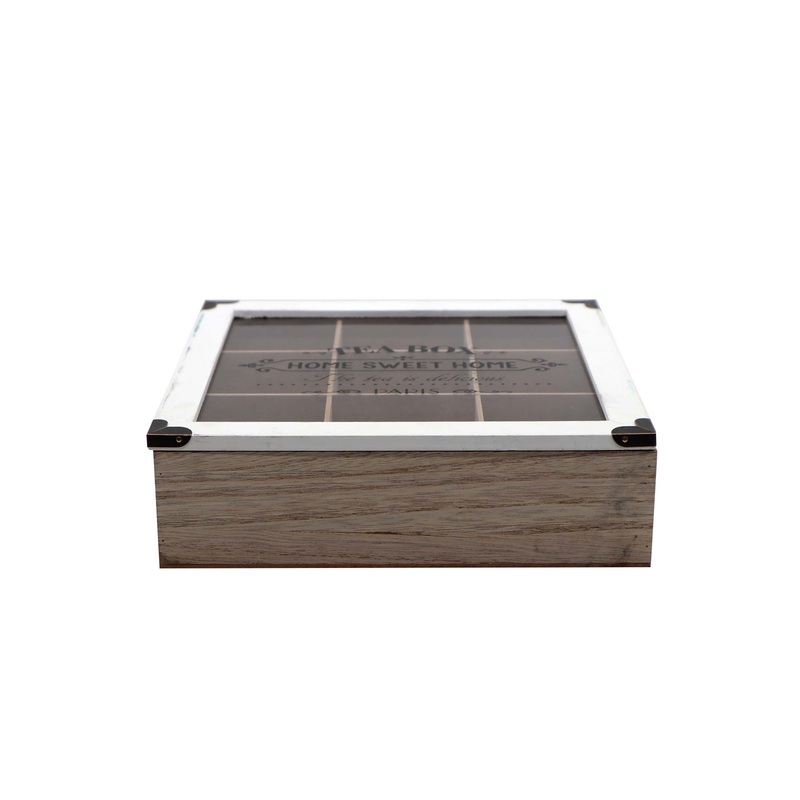 Wooden Tea Storage Box  24x24x7cm