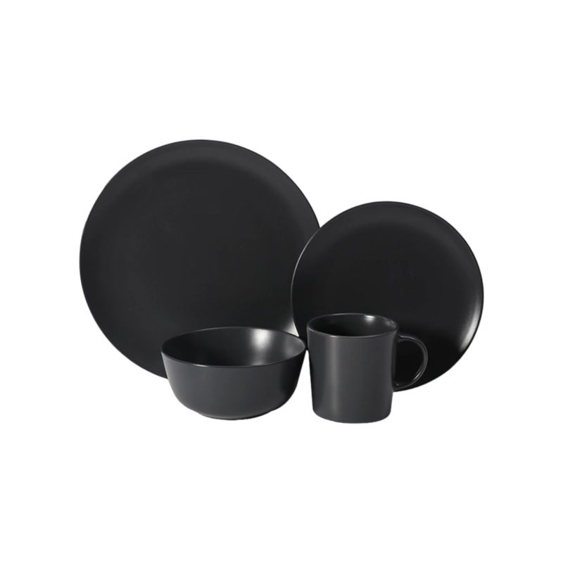 Aqua Dinner Set Matte Black 16pc 34505