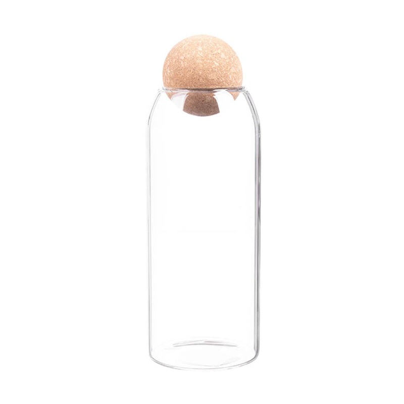 Aqua Glass Canister Jar 1100ml with Cork Ball lid 27155