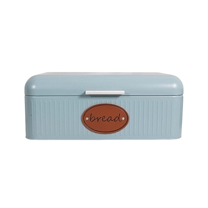 Aqua Bread Bin Blue with Leather Name Strap 26489