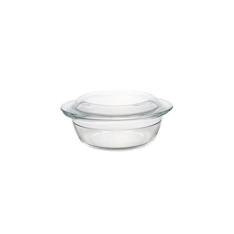 Aqua Casserole Glass Oval with Lid 2.1L 10382