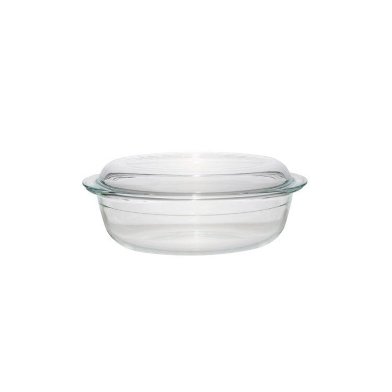 Aqua Casserole Glass Oval with Lid 4L 10386