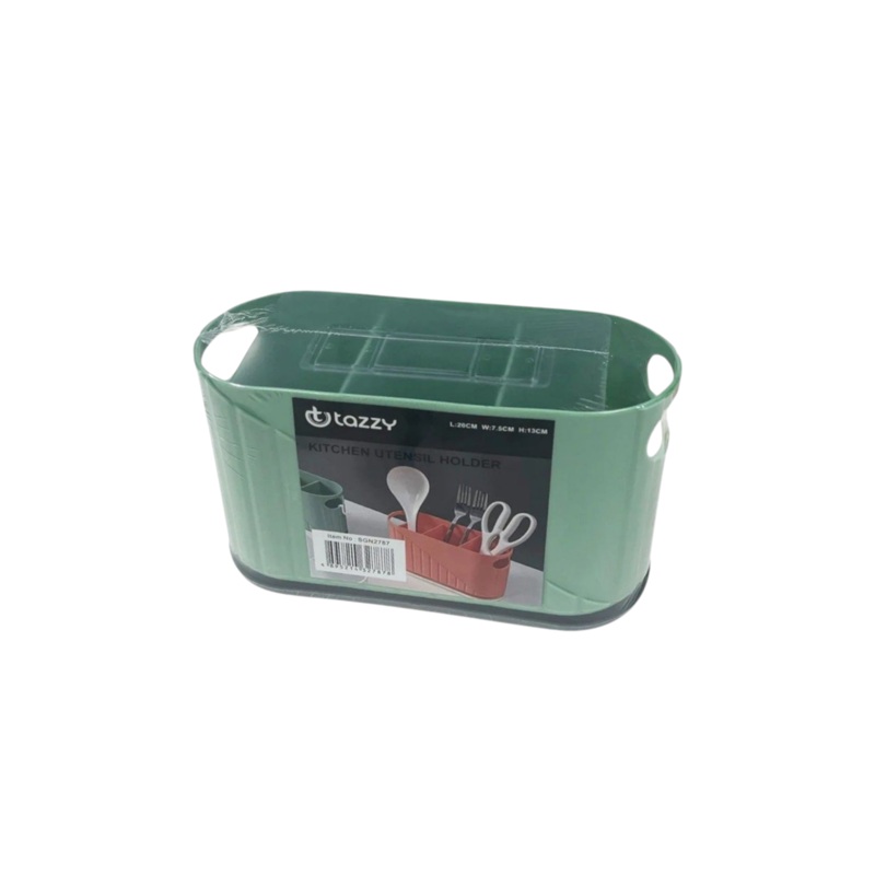 Tazzy Green Plastic Kitchen Utensil Holder