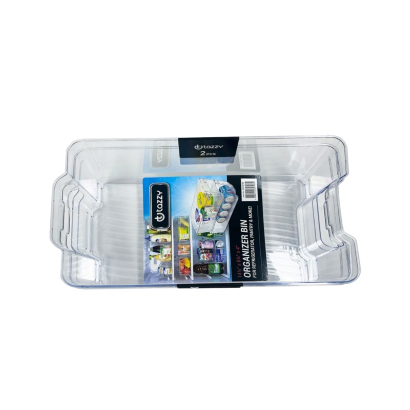 Tazzy Space Saving Kitchen Organizer Fridge & Freezer Bin 2pack