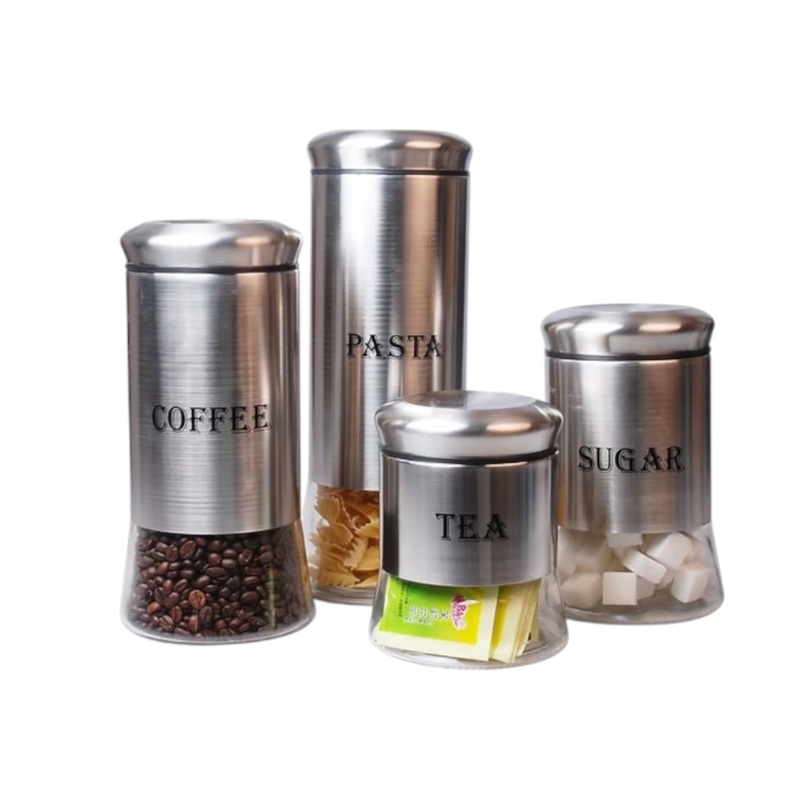 Continental Homeware Canister 4pc Spice Set Print CH368