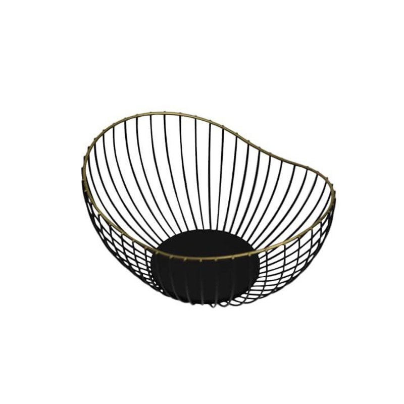 Continental Homeware Fruit Basket Golden Frame and Matte Black CH616