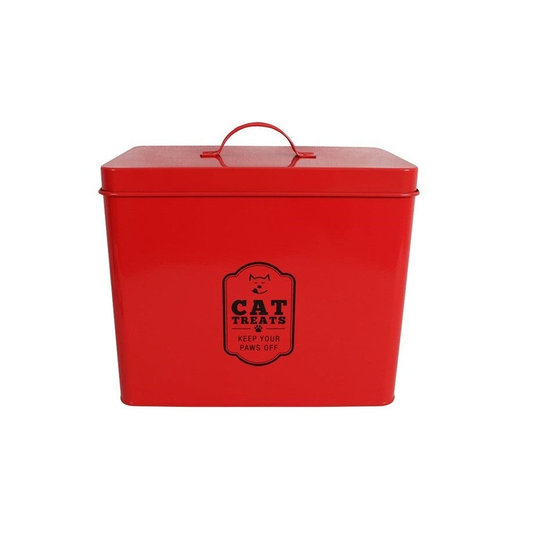 Storage Tin Cat Food Tin Red 27807