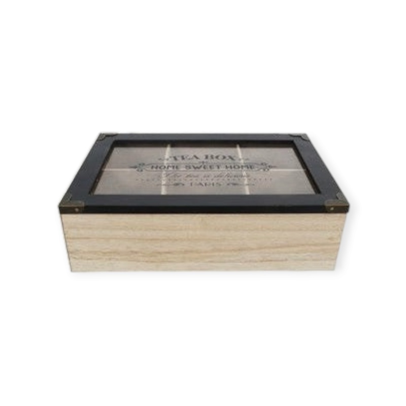 Wooden Tea Box Mutli Purpose 24×16.5x7cm 22587