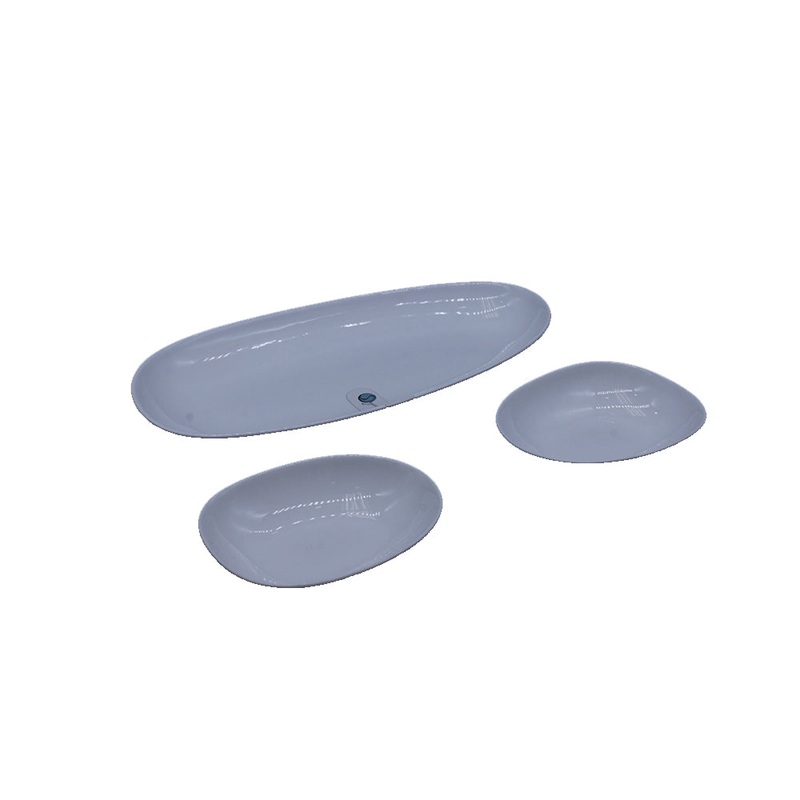 3pc Peeble Serving Dish Set 24 x 10cm Sgn