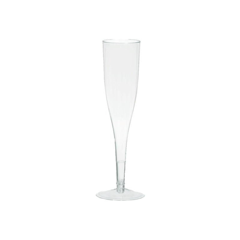 Disposable Party Cup 165ml Fluted Stemmed Champagne with Detachable Base 10pack