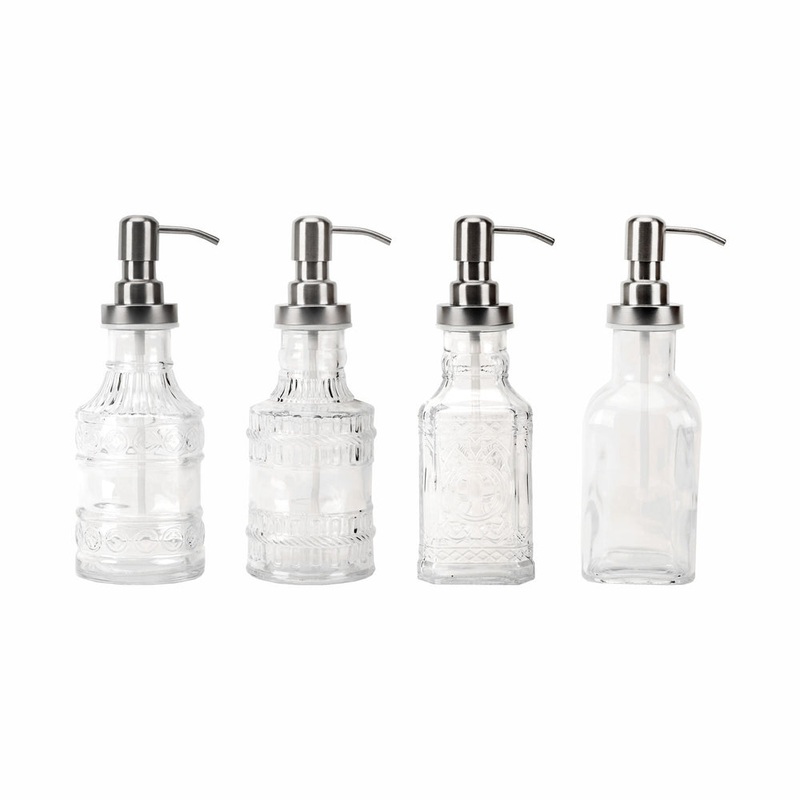 Regent Glass Dispenser 450ml 4 Pack Assorted Design 27182