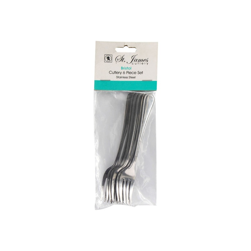 St James Cake Fork Cutlery Bristol 6 Pack Stainless Steel 54087