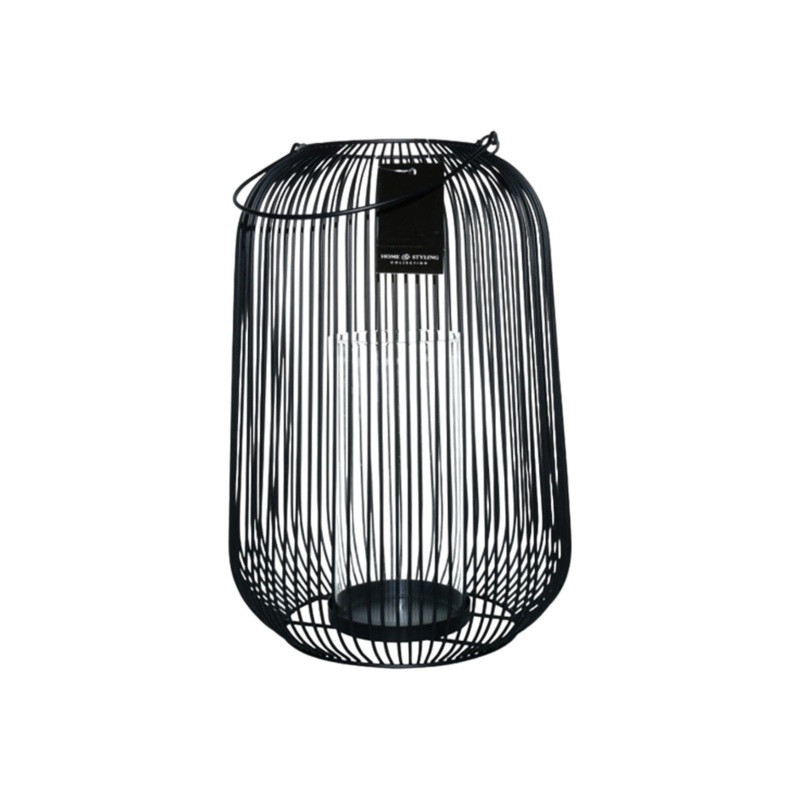 Retro Hanging Metal Wire Lantern Metal Wire Black 19x33cm 21635