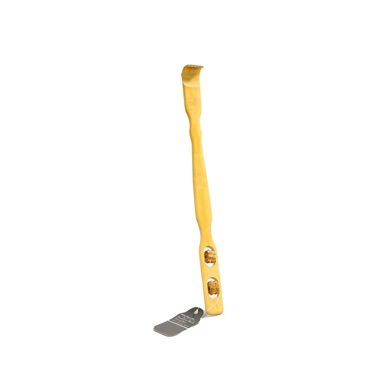 Bamboo Back Scratcher with Massage Wheel