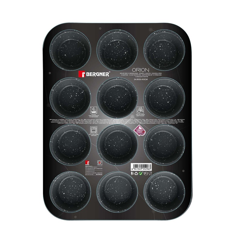 Bergner Muffin Cup 12 Cups 34.8×26.4x3cm Carbon Steel Orion SGN2179