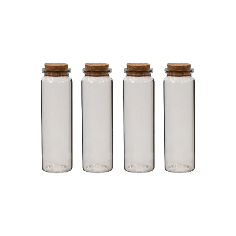 Regent Glass Bottle 100ml with Cork Lid 4pack 10583