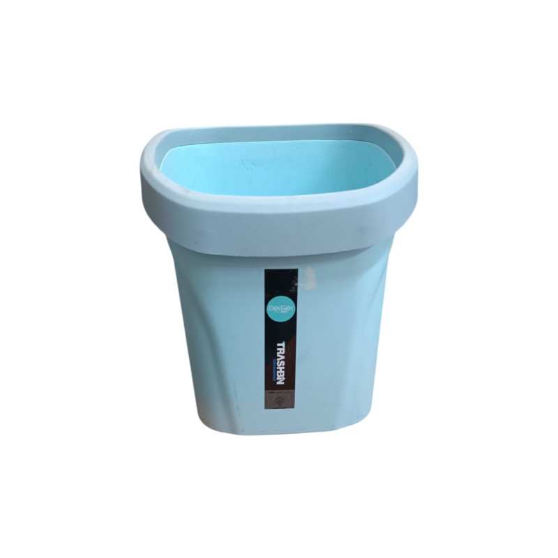 Wastepaper Dustbin Square with Push Flip-Top Lid Turquoise