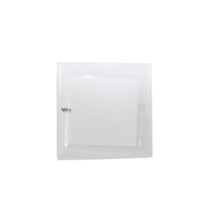 Aqua Dinner Plate Embossed Square 11inch 31622