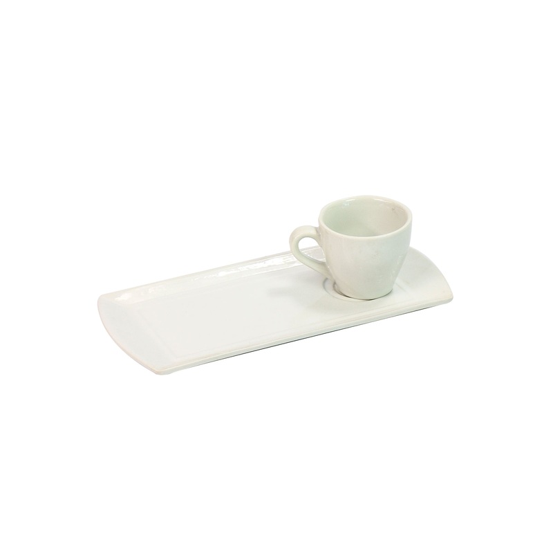 Ceramic Cafe Latte Coffee Mug 100ml with Saucer Serving Plate