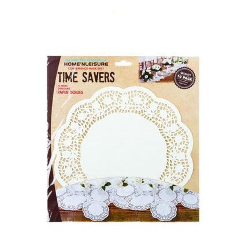 Time Savers Paper Doilies Round 27cm 10pack