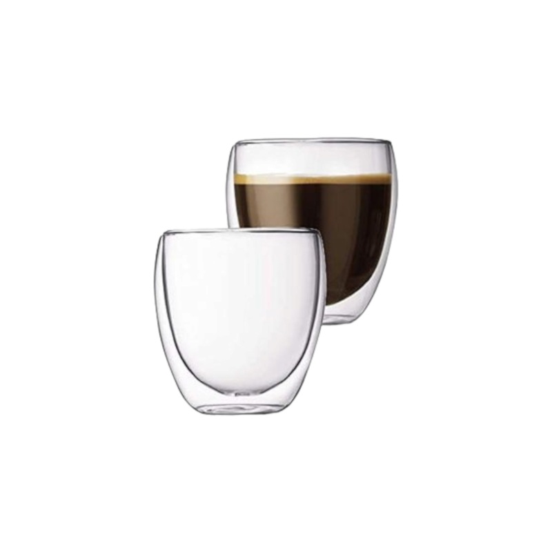 Barista Borosilicate Double Wall Caf Espresso Coffee Cup 80ml 2pc 10235