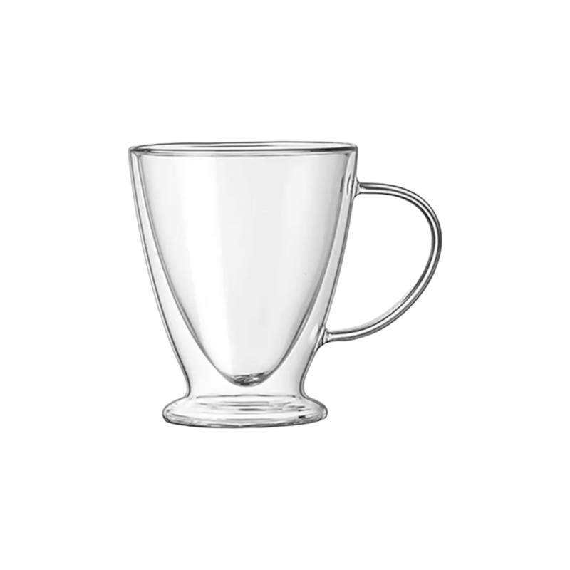 Barista Borosilicate Double Wall Footed Caf Latte Coffee Mug 300ml 2pc10194
