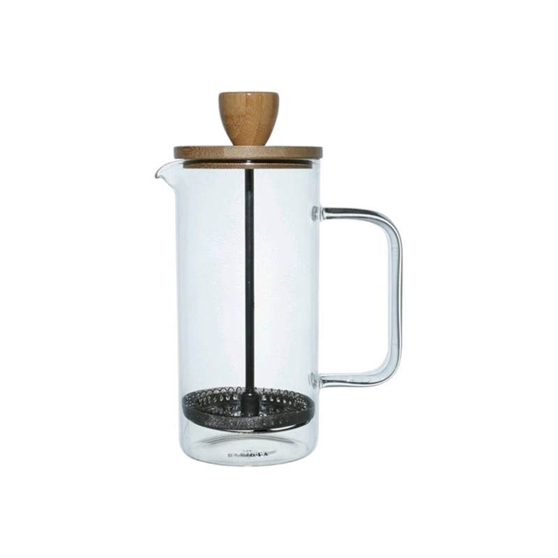 Barista Single Wall Coffee Plunger 350ml with Bamboo Lid 10203