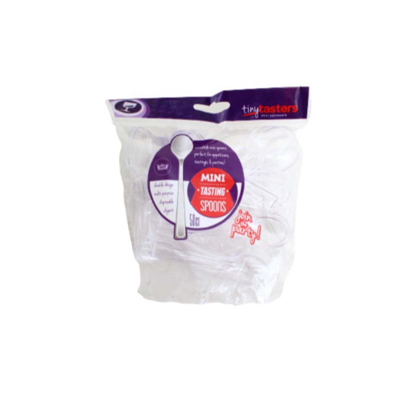Disposable Plastic Spoons Clear 9.5cm 50pack XP1222