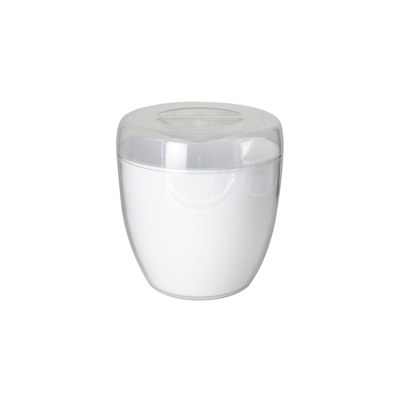 Bar Butler Plastic Ice Bucket 5L Oval Clear with White Inner and Lid 73141
