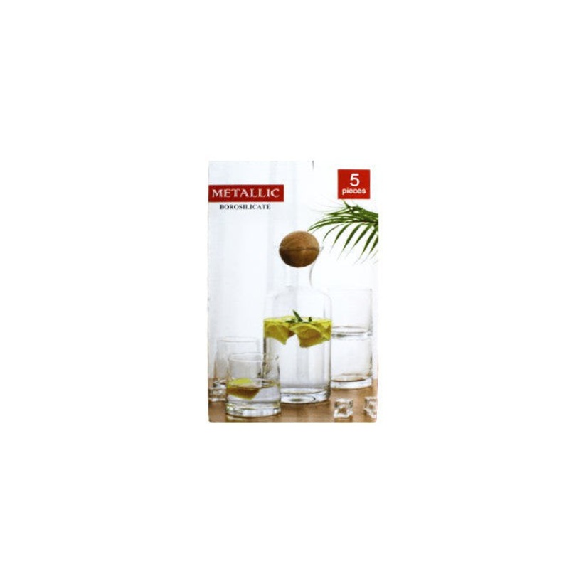Borosilicate Water Set 5pcs Metallic GL2825