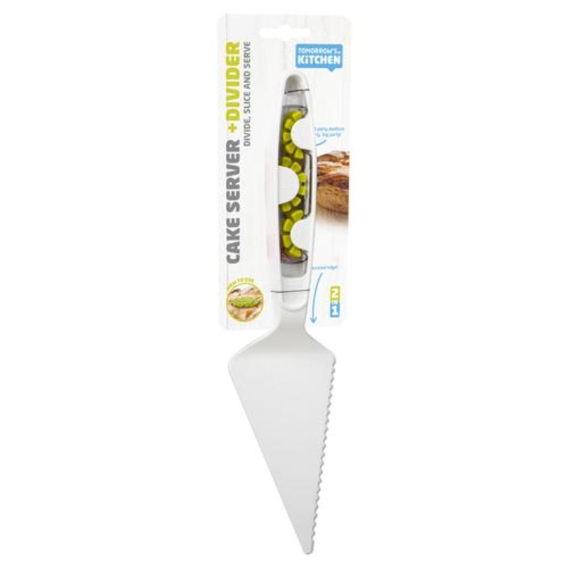 Tomorrows Kitchen Green and White Cake Server and Divider 40689
