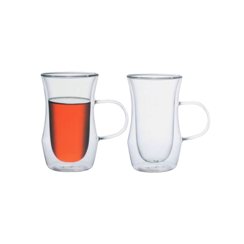 Winox Borosilicate Double Wall Glass Coffee Mug 350ml 2pc GL2707