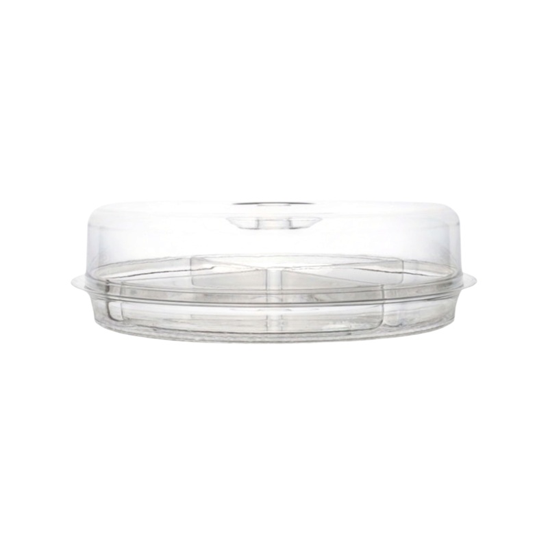 Acrylic Candy Food Serving Tray Round 4-Division with Lid 30.5×8.5cm 19016