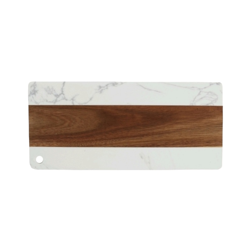 Aqua Acacia Cutting Board Rectangular with Marble 34570