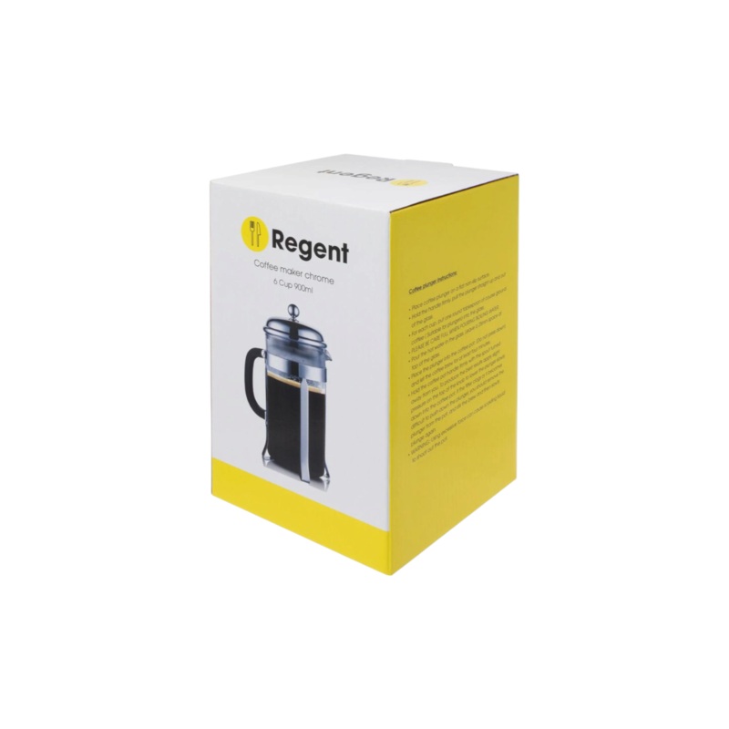 Regent Coffee Plunger With Chrome Frame 6 cup 900ml