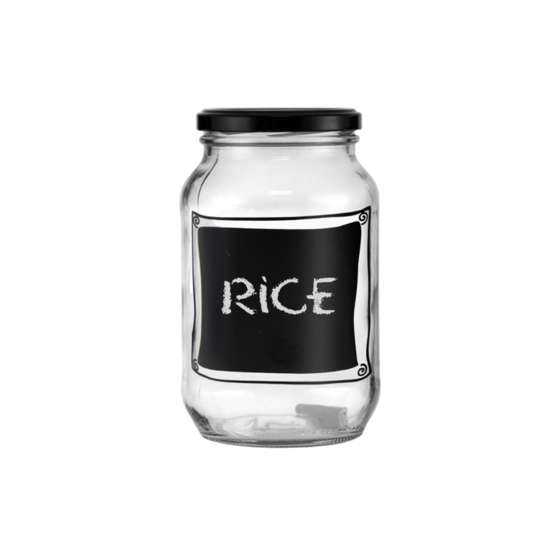 Regent Glass Jar with Chalkboard Note 1L