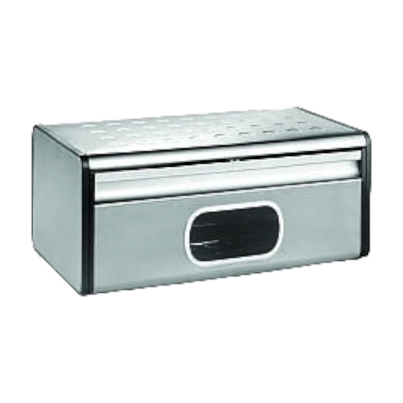 Continental Homeware Bread Bin Flat Mirror Finish with Window CH102